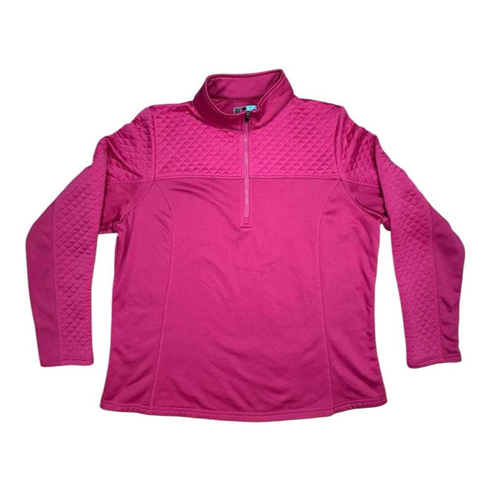PGA Tour Women’s Hot Pink Quilted ¼‑Zip Golf Pullover Size XL